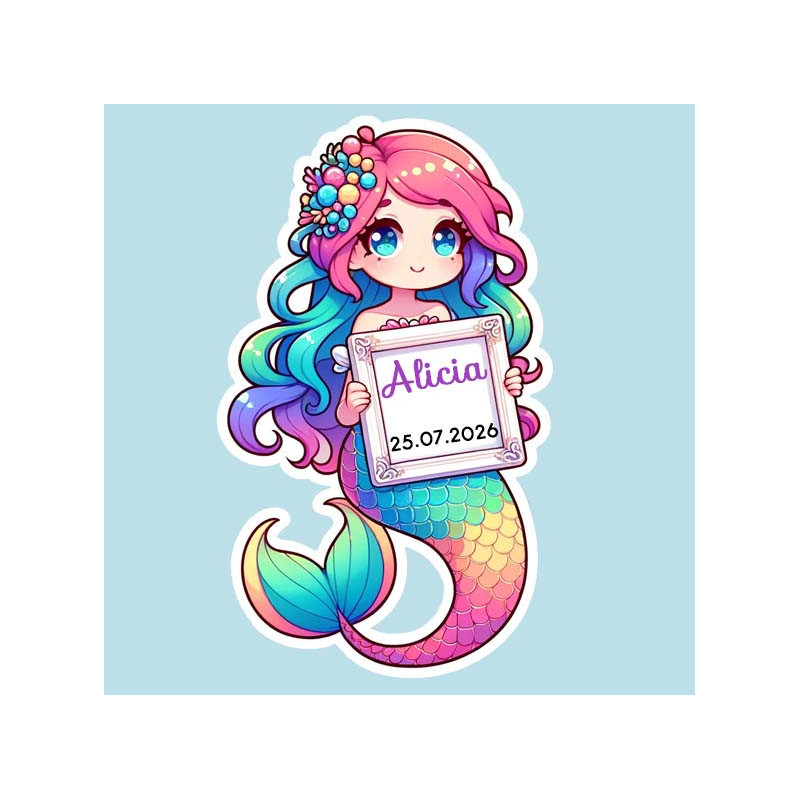 Etiquette et stickers forme Sirène