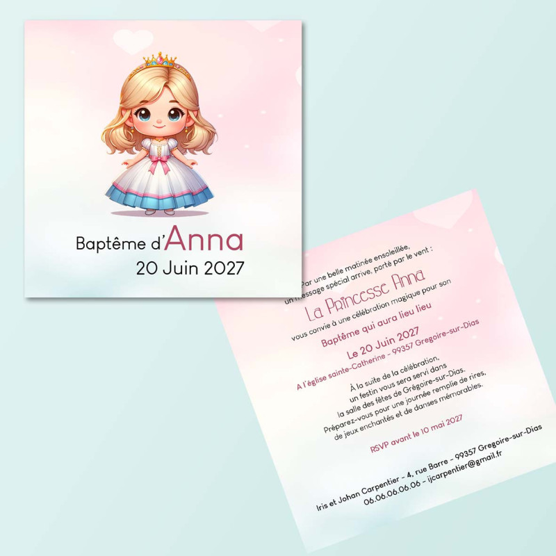 Invitation Anniversaire ou Baptême