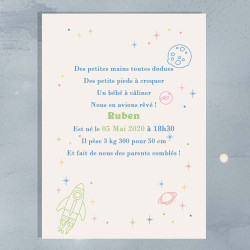 Faire-Part Naissance "Petit Astronaute"