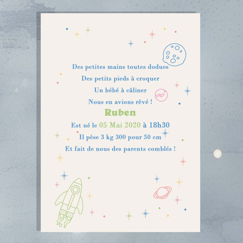 Faire-Part Naissance "Petit Astronaute"