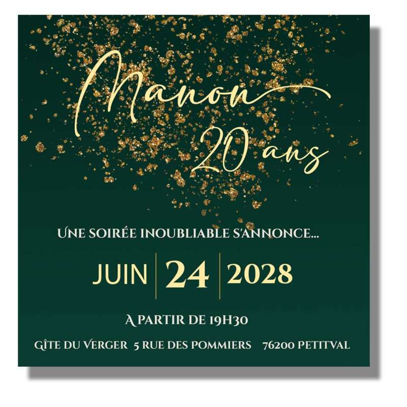 Carte d'Invitation "Reflets Précieux"