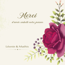 Carton de Remerciement Mariage Jardin de Roses