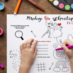 Feuille de coloriage Mariage – Set de jeux personnalisé A3