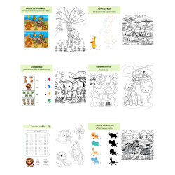 Livret d’activités jeux et coloriages Safari