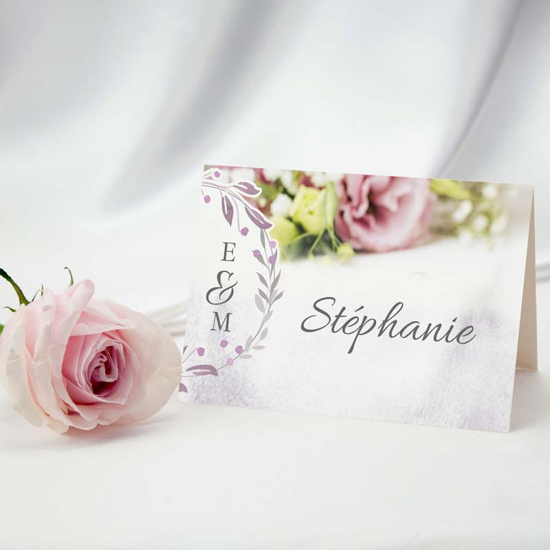Marque-place chevalet Rose Shabby Chic