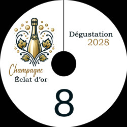 Marque-verre collerette dégustation champagne – Personnalisable