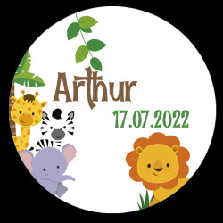 Etiquette ronde Jungle