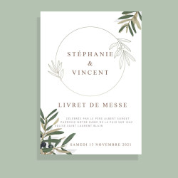 Livret de Messe Mariage Personnalisé - Oliviers