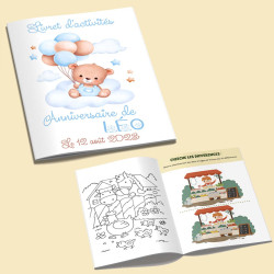 Livret d'Activités Personnalisé Thème Oursons bleu et Ballons