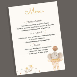 Carte de Menu Personnalisée Peluches Câlines