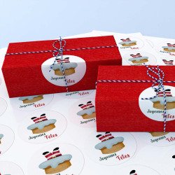 Étiquette ou stickers Cadeau de Noël Personnalisée – Dans la cheminée