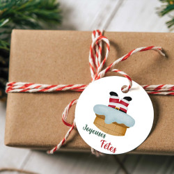 Étiquette ou stickers Cadeau de Noël Personnalisée – Dans la cheminée
