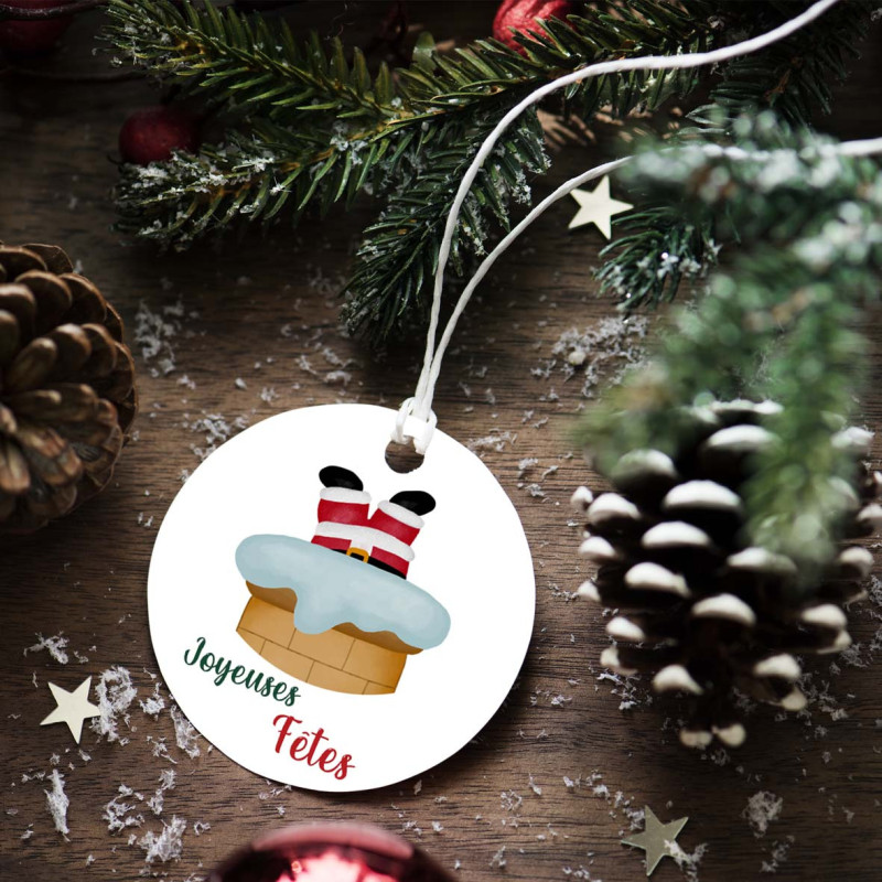 Étiquette ou stickers Cadeau de Noël Personnalisée – Dans la cheminée
