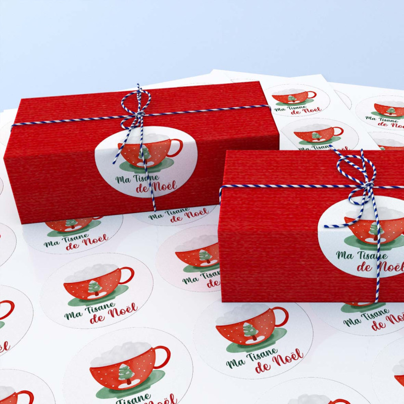 Étiquette Cadeau de Noël "Tisane Festive" – Moments Chaleureux