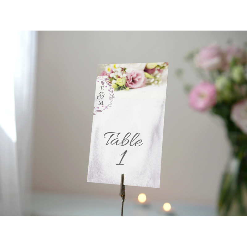 Carte Nom de Table – Collection Roses Shabby Chic