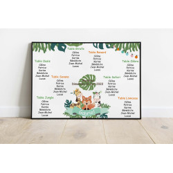 Plan de Table Baptême Thème Savane