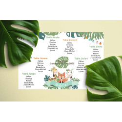 Plan de Table Baptême Thème Savane