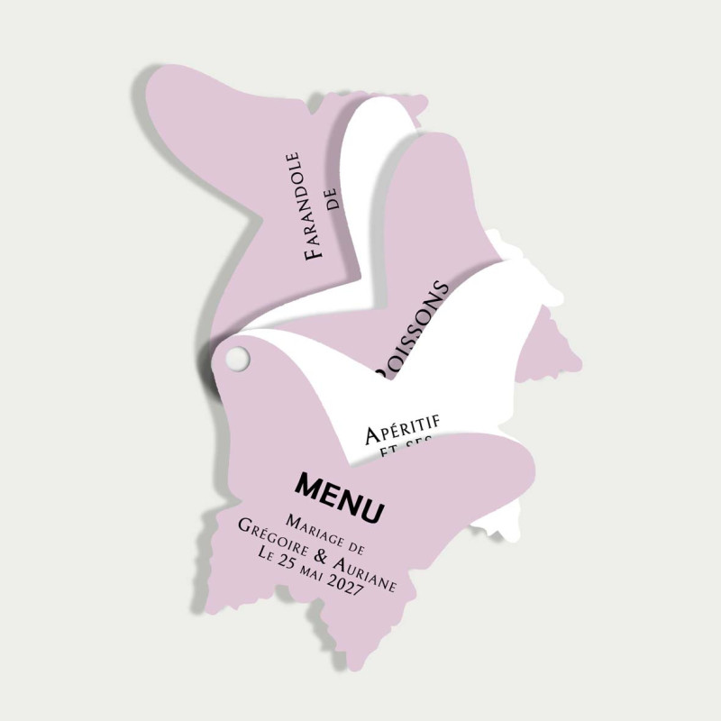 Menu Éventail Papillon