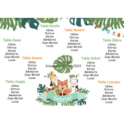 Plan de Table Baptême Thème Savane