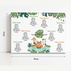 Plan de Table Baptême Thème Savane