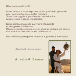 Carte de remerciement personnalisée – Collection Boho