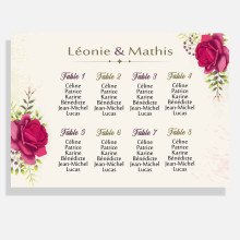 Plan de Table Mariage - Jardin de Roses