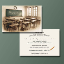 Invitation départ retraite enseignant – Carte salle de classe