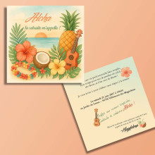 Invitation départ retraite tropicale – Carte ambiance Aloha
