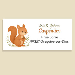 Étiquette adresse – Collection Les Animaux de la Forêt