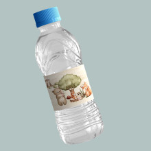 Étiquette bouteille d’eau personnalisée – Collection Les Amis de la Forêt