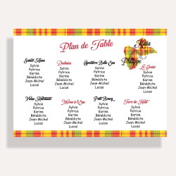 Plan de table Madras rouge – Guadeloupe