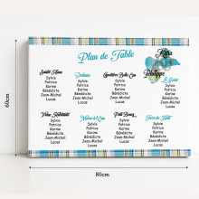 Plan de table Madras bleu – Guadeloupe