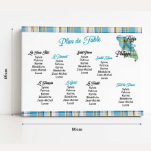 Plan de table Madras bleu – Martinique