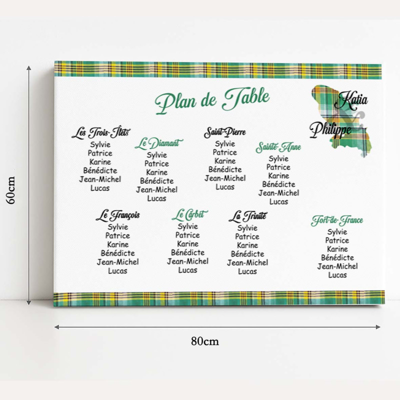 Plan de table Madras vert – Martinique