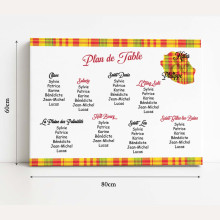 Plan de table Madras rouge – La Réunion