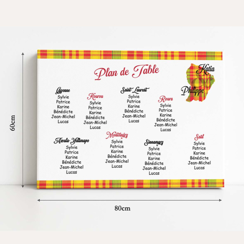 Plan de table Madras rouge – Guyane