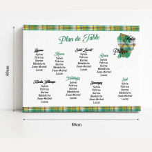 Plan de table Madras vert – Guyane