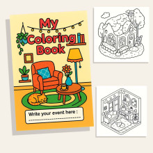 Livre de coloriag– 40 pages scènes cosy PDF – Téléchargement immédiat