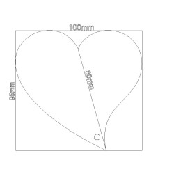 Menu mariage éventail cœur personnalisé – Rouge & blanc