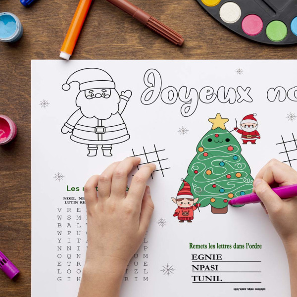 Feuille de coloriage personnalisée — Thème Noël