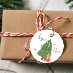Étiquettes cadeaux Noël – 6 modèles au choix (perforées ou autocollantes)