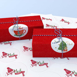 Étiquettes cadeaux Noël – 6 modèles au choix (perforées ou autocollantes)