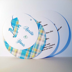 Faire-part mariage rond Madras – Martinique