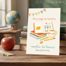 Carte invitation départ à la retraite – Maître / Maîtresse – thème école