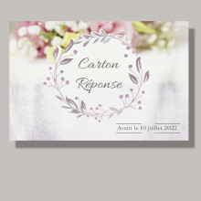 Carton Réponse RSVP Personnalisé Mariage - Rose Shabby Chic