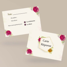 Carton Réponse RSVP Personnalisé Mariage - Jardin de Roses