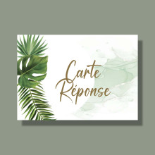 Carton Réponse RSVP Personnalisé Mariage - Tropicale