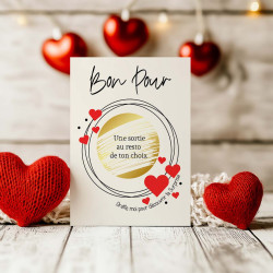 Carte à gratter « Bon pour » personnalisée – Cœurs rouges