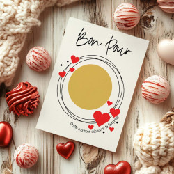 Carte à gratter « Bon pour » personnalisée – Cœurs rouges
