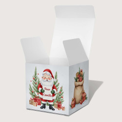 Boîte cadeau de Noël personnalisée – Modèle Père Noël & traîneau
